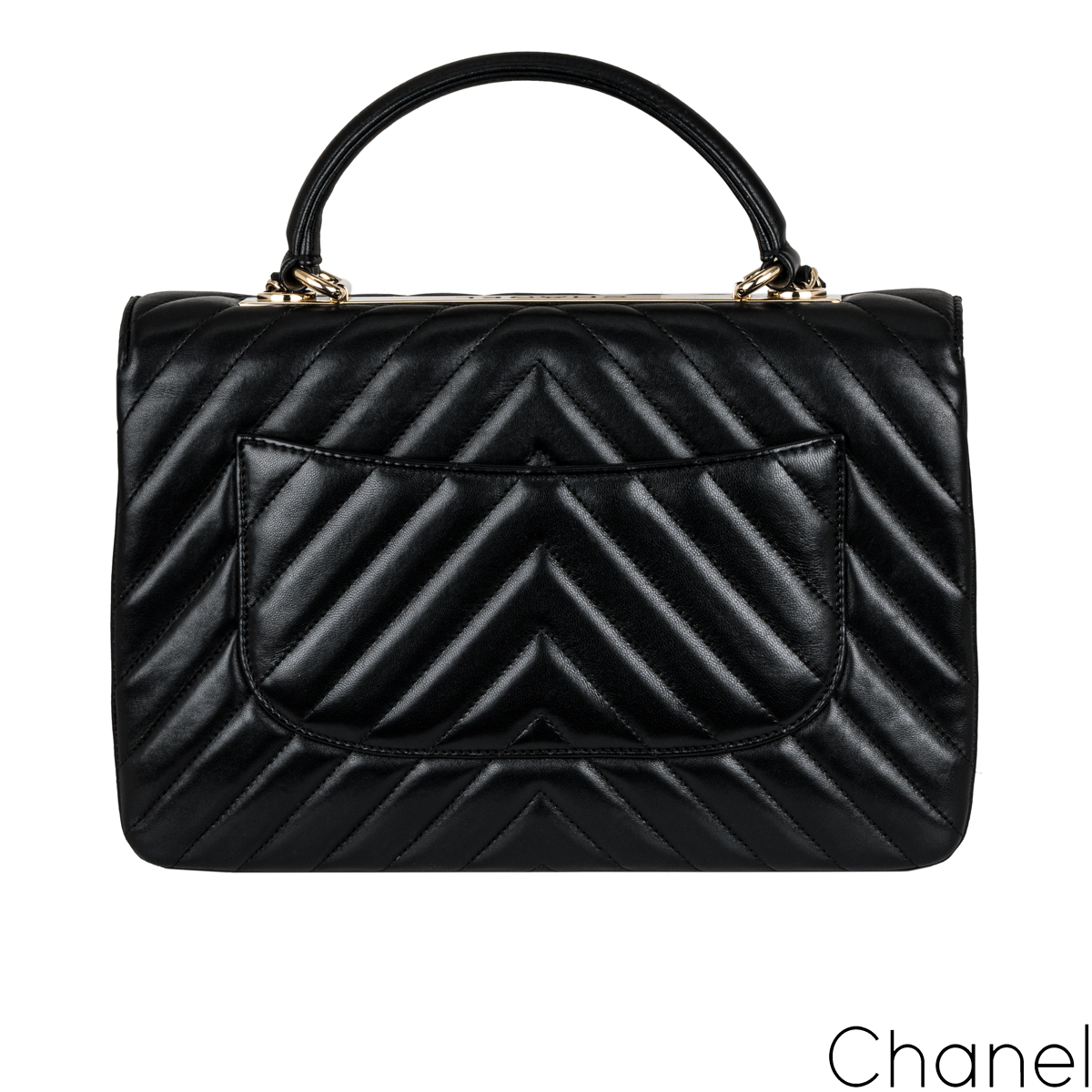 Chanel Chevron Trendy CC Small Flap Top Handle Bag A92236 Light